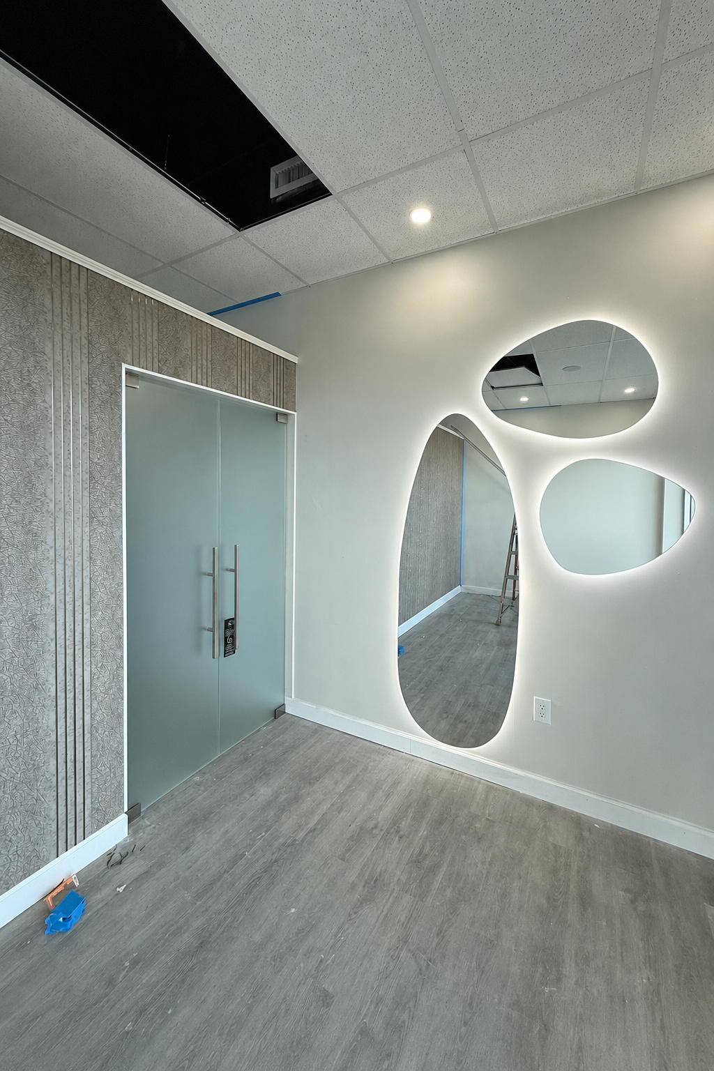 Professional glass installation in a luxury Southwest Florida home