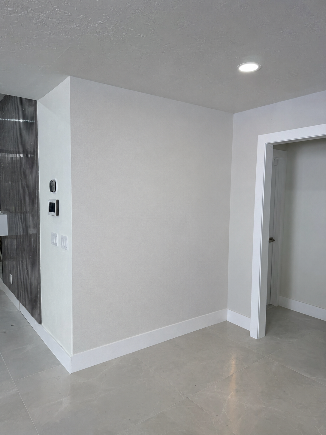 Space before glass wine room installation