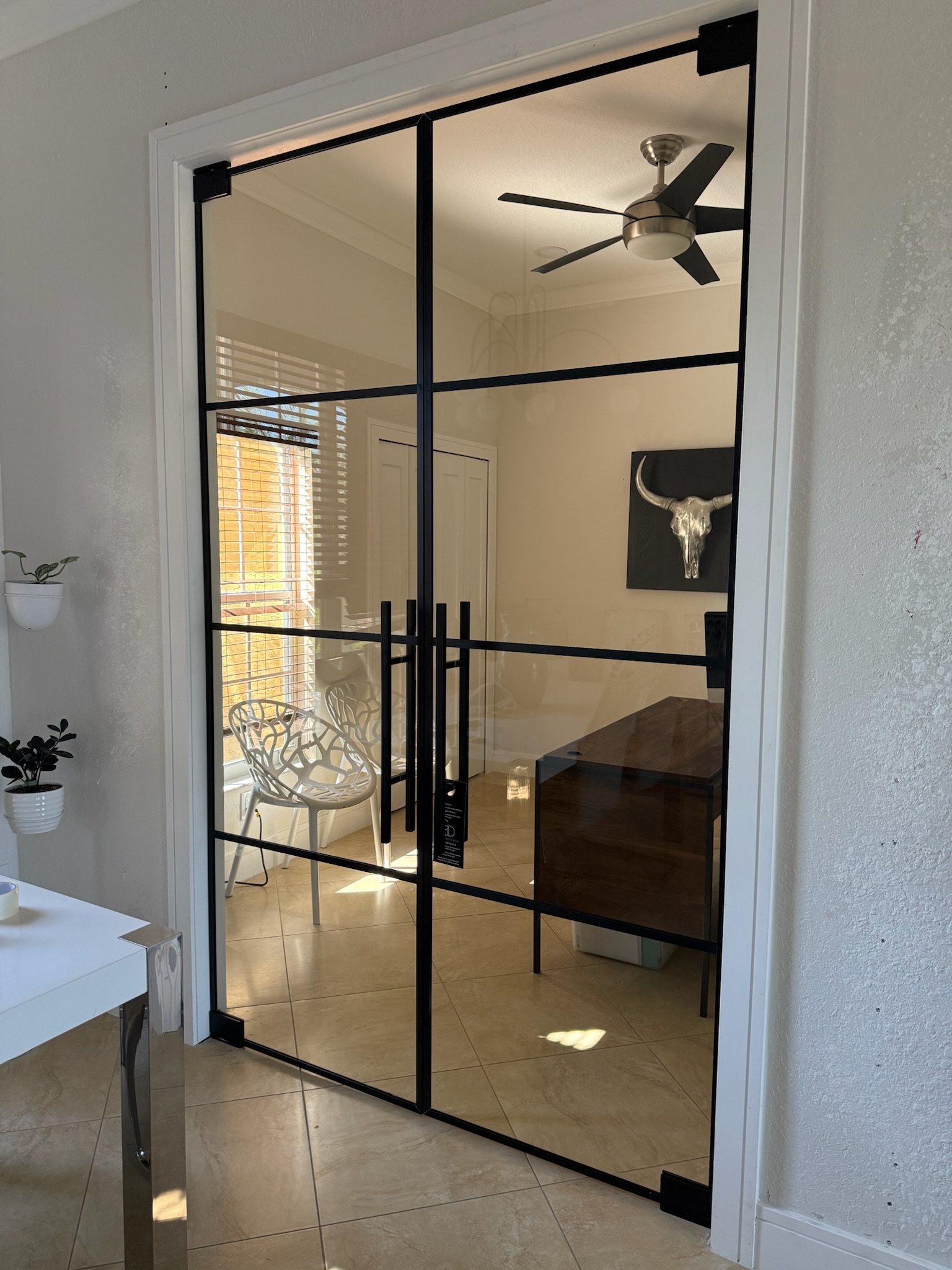 Modern interior with premium glass walls and natural light